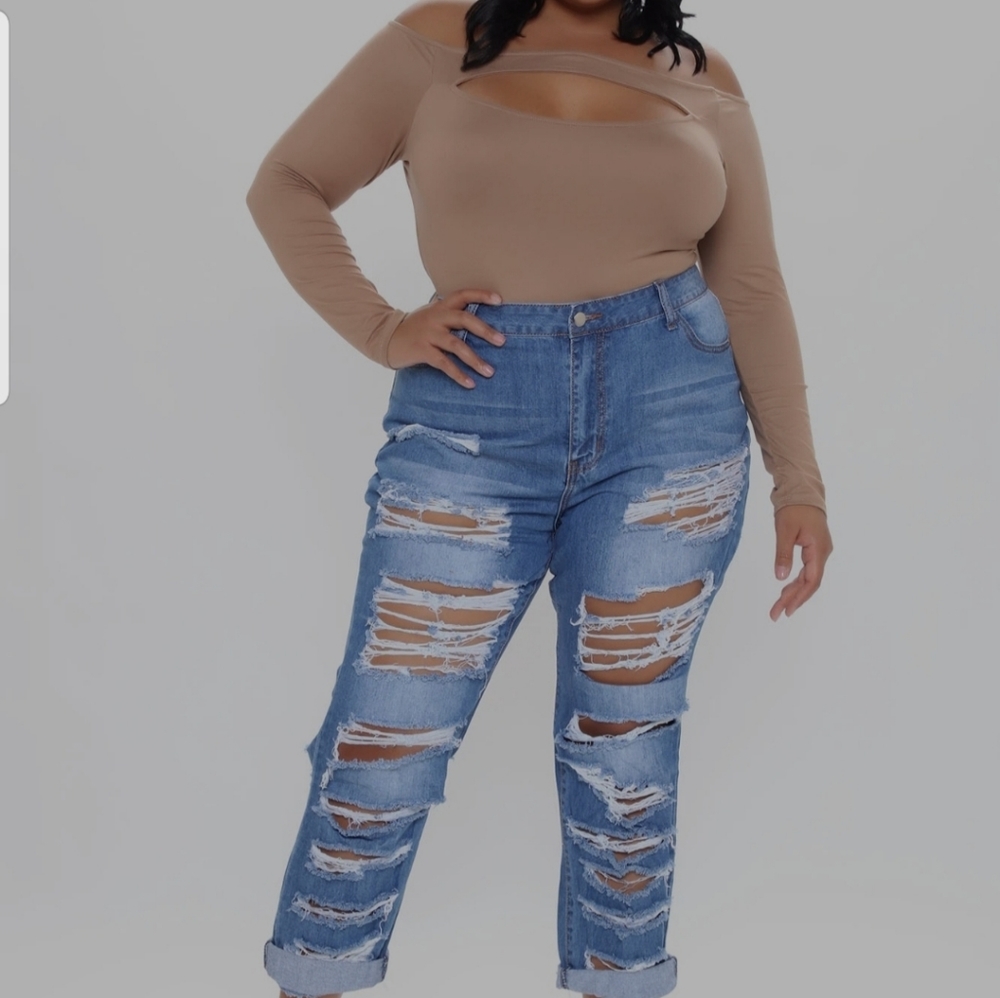 ***Fashion Nova***Blue Distressed Jeans